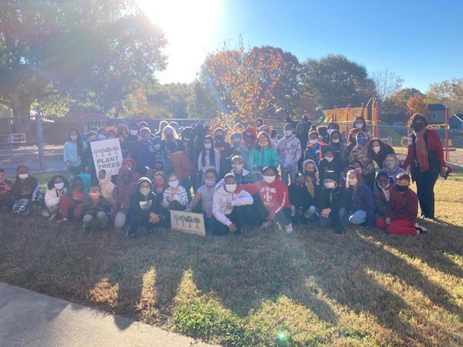 Sherwood Elementary fourth graders were able to experience a tree planting ceremony at the school on November 8 as part of a Keep Gastonia Beautiful program.